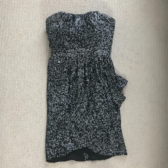 Badgley Mischka Designer Strapless Sequinned Dress - Picture 1 of 3